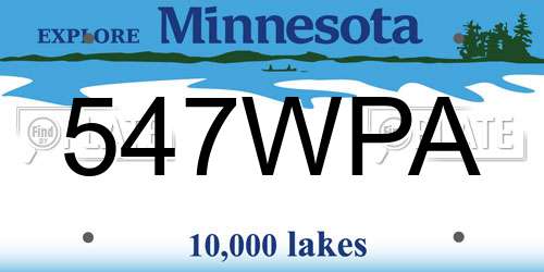 547WPA Minnesota License Plate