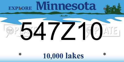 547Z10 Minnesota License Plate