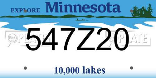 547Z20 Minnesota License Plate