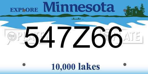 547Z66 Minnesota License Plate