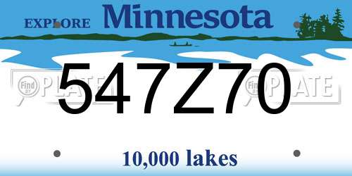 547Z70 Minnesota License Plate