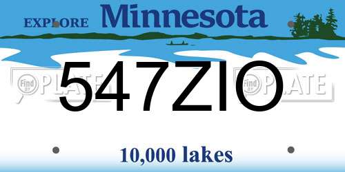 547ZIO Minnesota License Plate