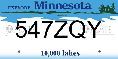 547ZQY Minnesota License Plate