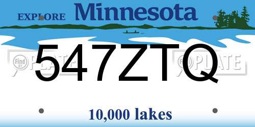 547ZTQ Minnesota License Plate