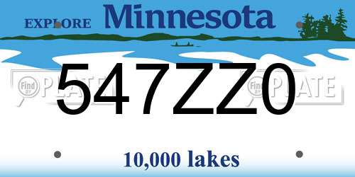 547ZZ0 Minnesota License Plate