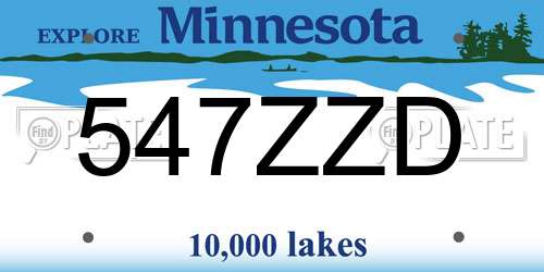 547ZZD Minnesota License Plate