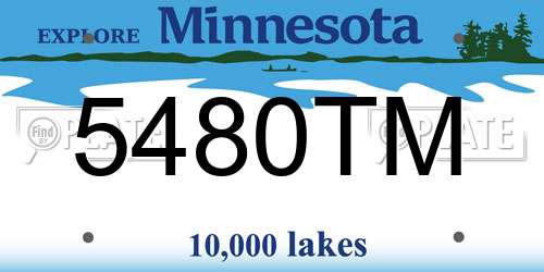 5480TM Minnesota License Plate