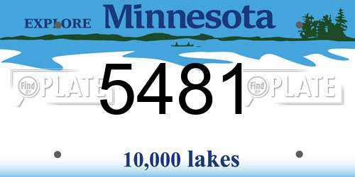 5481 Minnesota License Plate