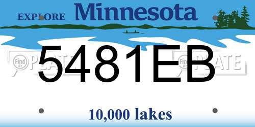 5481EB Minnesota License Plate