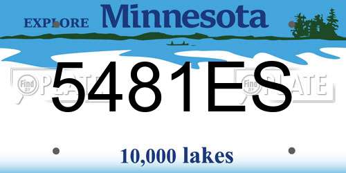 5481ES Minnesota License Plate