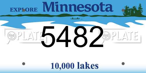 5482 Minnesota License Plate
