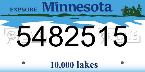 5482515 Minnesota License Plate