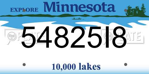 54825I8 Minnesota License Plate