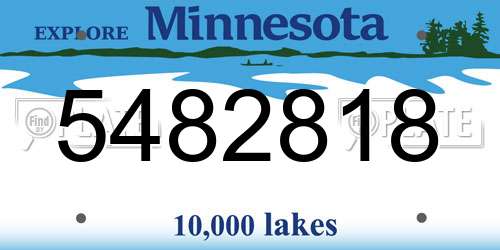 5482818 Minnesota License Plate