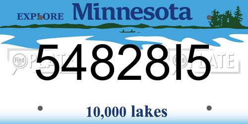 54828I5 Minnesota License Plate