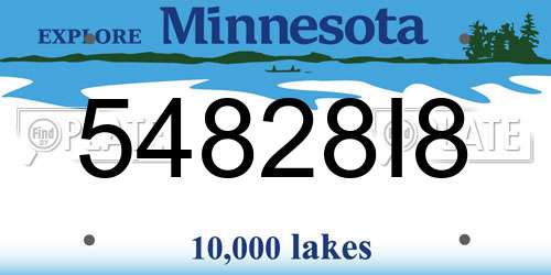 54828I8 Minnesota License Plate