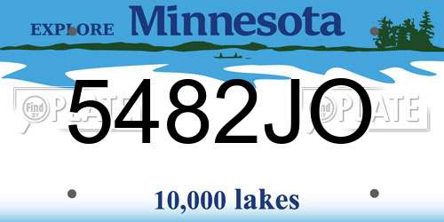 5482JO Minnesota License Plate