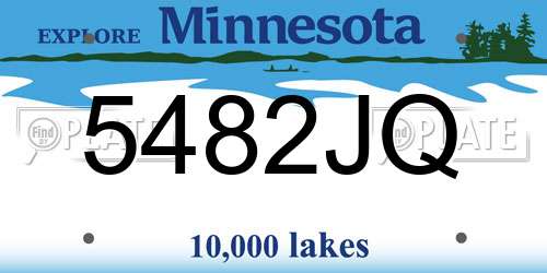 5482JQ Minnesota License Plate