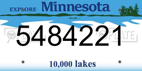 5484221 Minnesota License Plate