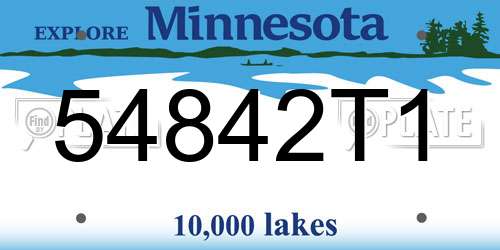 54842T1 Minnesota License Plate