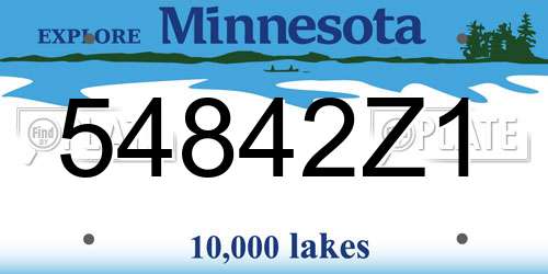 54842Z1 Minnesota License Plate