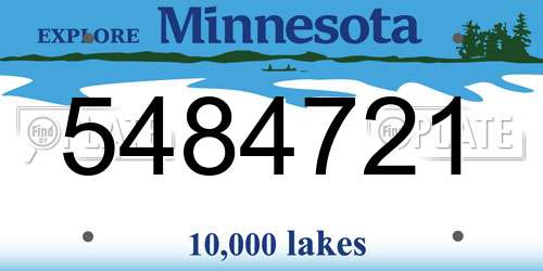5484721 Minnesota License Plate