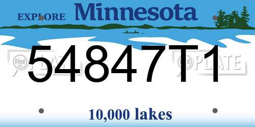 54847T1 Minnesota License Plate