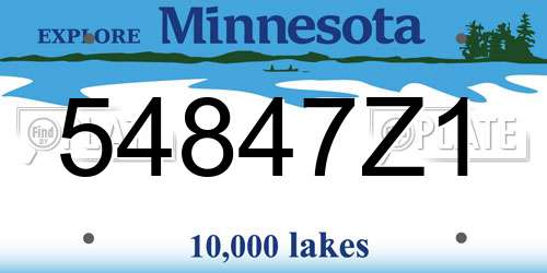 54847Z1 Minnesota License Plate