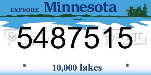 5487515 Minnesota License Plate