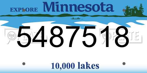 5487518 Minnesota License Plate