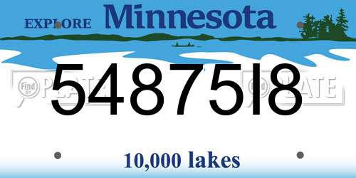 54875I8 Minnesota License Plate
