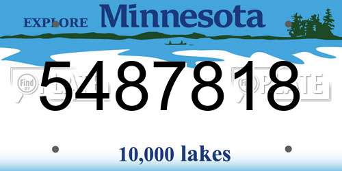 5487818 Minnesota License Plate