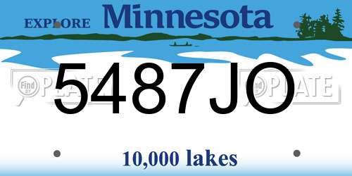 5487JO Minnesota License Plate