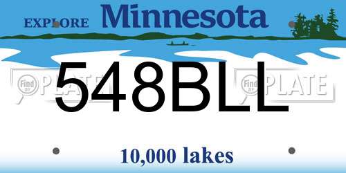 548BLL Minnesota License Plate