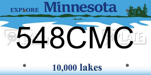 548CMC Minnesota License Plate