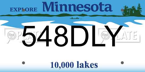 548DLY Minnesota License Plate