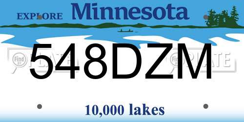 548DZM Minnesota License Plate