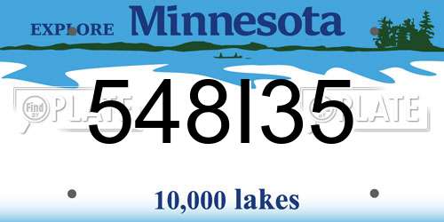 548I35 Minnesota License Plate