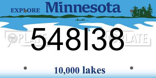 548I38 Minnesota License Plate
