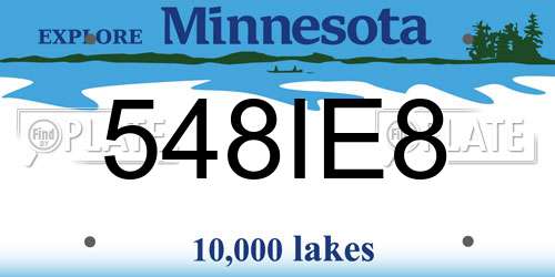 548IE8 Minnesota License Plate