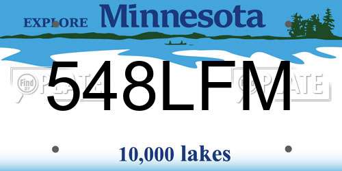 548LFM Minnesota License Plate