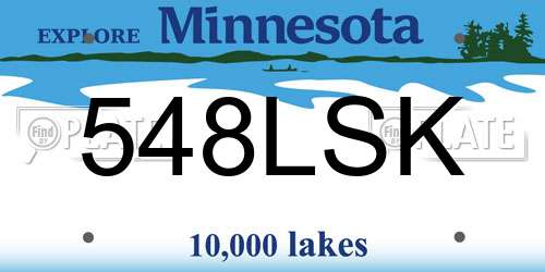 548LSK Minnesota License Plate