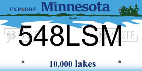 548LSM Minnesota License Plate