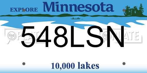 548LSN Minnesota License Plate