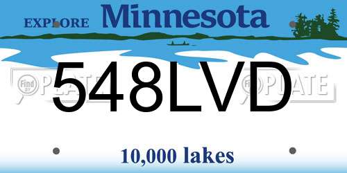 548LVD Minnesota License Plate