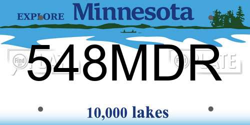 548MDR Minnesota License Plate