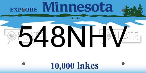 548NHV Minnesota License Plate