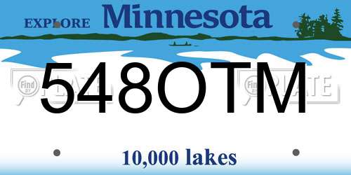 548OTM Minnesota License Plate