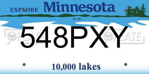 548PXY Minnesota License Plate