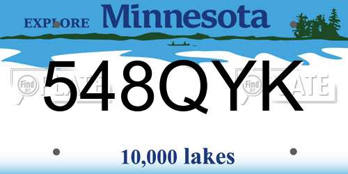 548QYK Minnesota License Plate